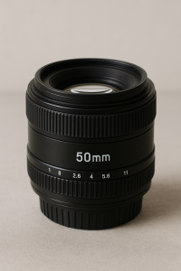 Foto comparativa de un 35mm y un 50mm montados en cámara y ejemplos de fotos urbanas