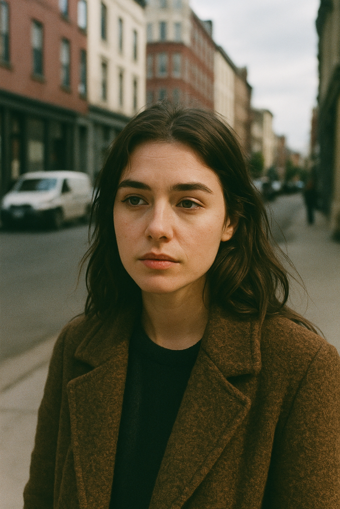 Imagen de calle capturada con cámara análoga de film, con grano suave y tonos cálidos característicos